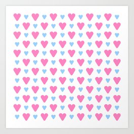 heart and love 13- Blue and pink Art Print