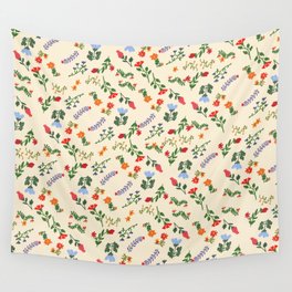 Bright Vintage Flower Pattern Wall Tapestry