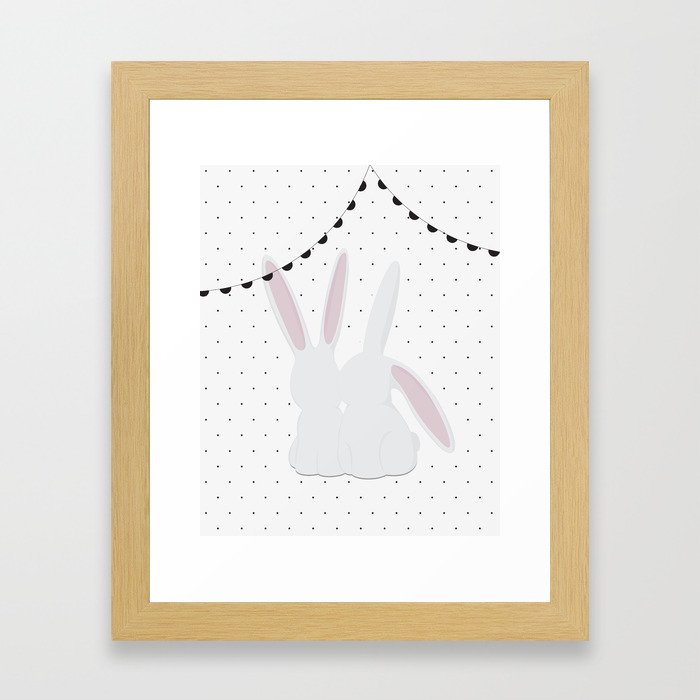 Bunny kiss Framed Art Print