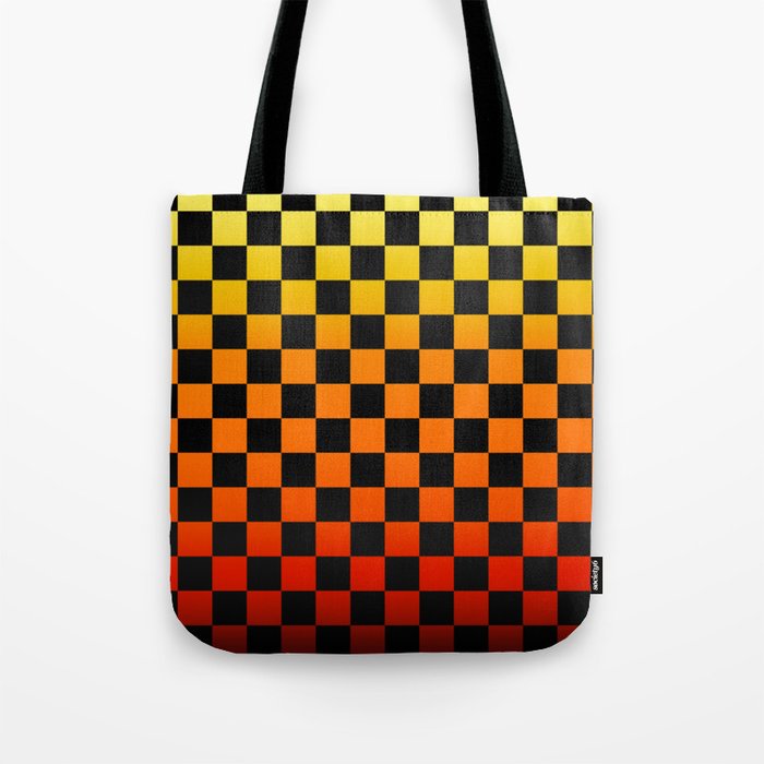 Checkered Sunset Gradient Tote Bag