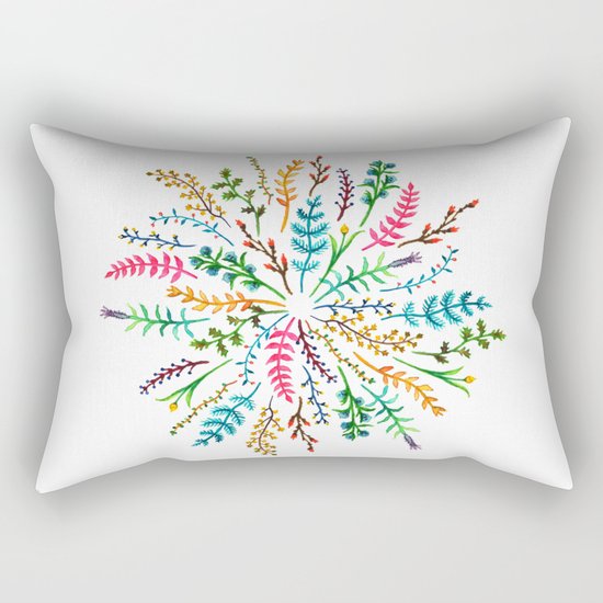 Radial Foliage Rectangular Pillow