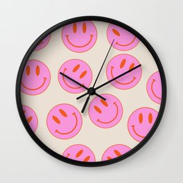 Keep Smiling! - Smiley Face Pattern Wall Clock