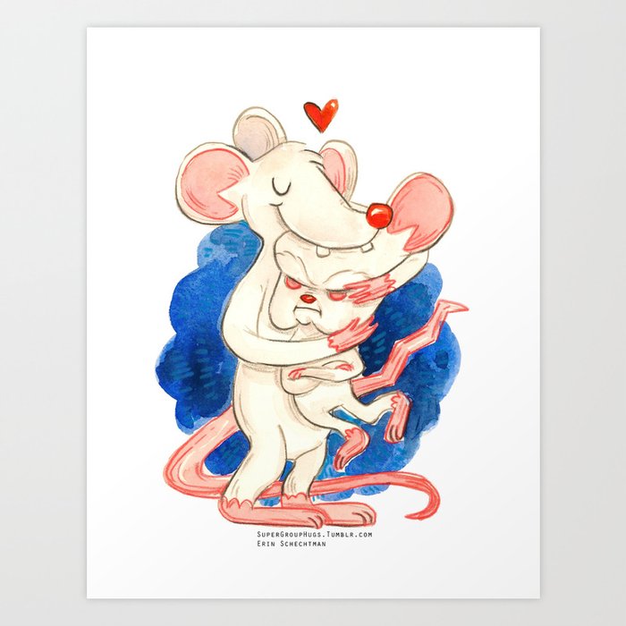 Pinky And The Brain Hug Art Print By Erininartland Society6