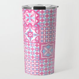 Pastel Pink and blue Portuguese Tiles Azulejo Travel Mug