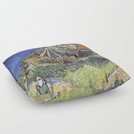 The Church at Auvers Floor Pillow
