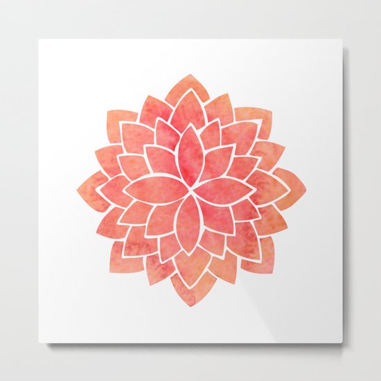 Salmon Mandala Metal Print
