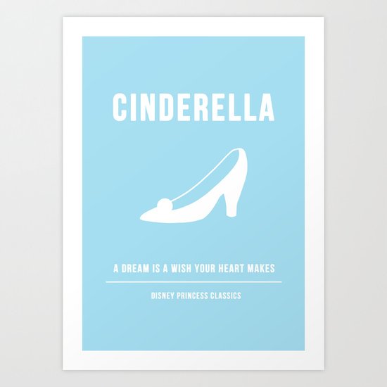 Disney Princesses: Cinderella Minimalist Art Print