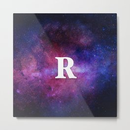 Monogrammed Logo Letter R Initial Space Blue Violet Nebulaes Metal Print | Seriffont, Constellationr, 11Nebulae, Graphicdesign, Nebulaorion, Stargazers, Capital, Letter, Logo, Personalized 