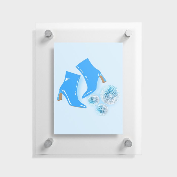 disco boots - baby blue Floating Acrylic Print