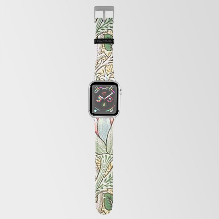 William Morris Green and Yellow Artichoke Wallpaper Vintage Floral Pattern Victorian Green Floral Pattern Apple Watch Band