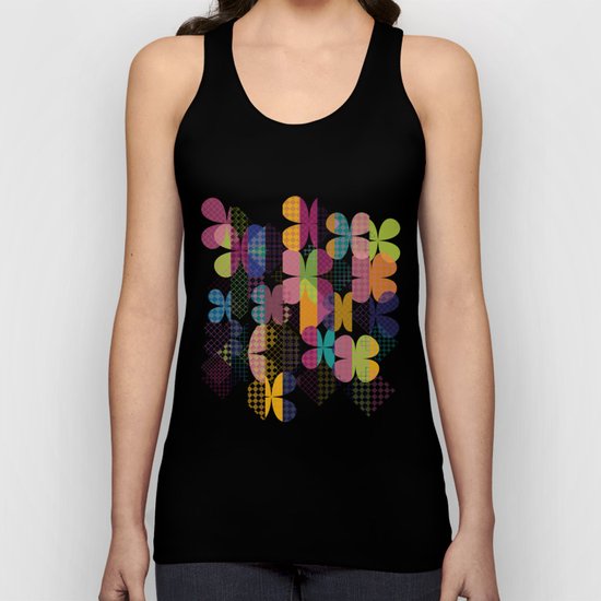 Abstract Colorful Floral Pattern Unisex Tank Top