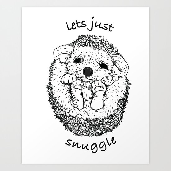 Hedgehog snuggle Art Print