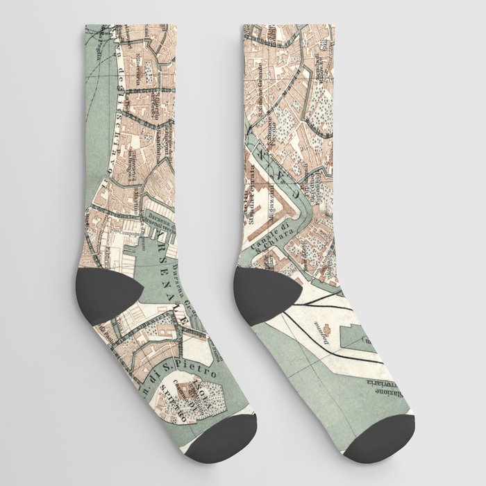 Venezia - 1886 vintage pictorial map  Socks