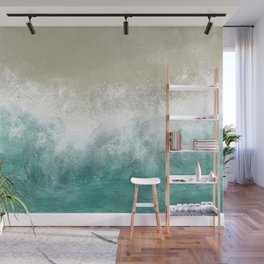 Abstract Seashore with Crashing Waves Wall Mural