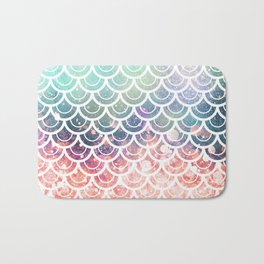 Mermaid Scales Coral and Turquoise Bath Mat