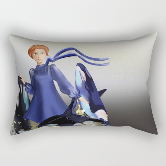 Blue Whales Rectangular Pillow