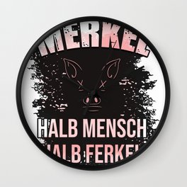 Merkel half man half piglet Politics Wall Clock