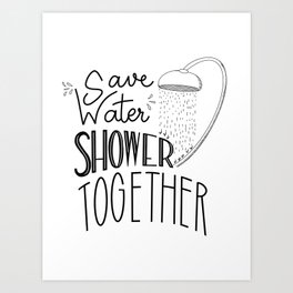Shower Together Art Print