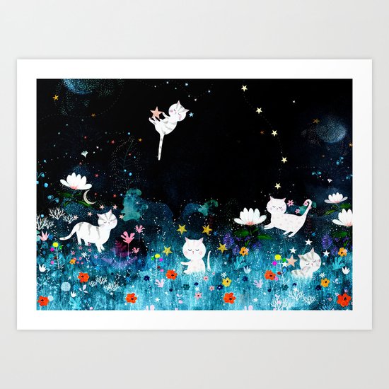 colourful night Art Print