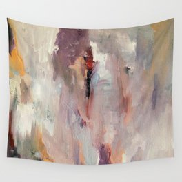 Gentle Beauty [2] - an elegant acrylic piece in deep purple, red, gold, and white Wall Tapestry