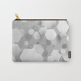 White hexagons Carry-All Pouch