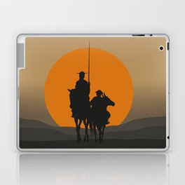 Don Quixote de la Mancha Silhouette, of Cervantes spanish novelist, at sunset Laptop & iPad Skin