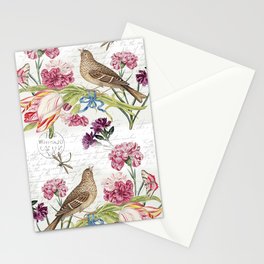 Bird and carnations Stationery Card