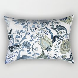 Blue vintage chinoiserie flora Rectangular Pillow