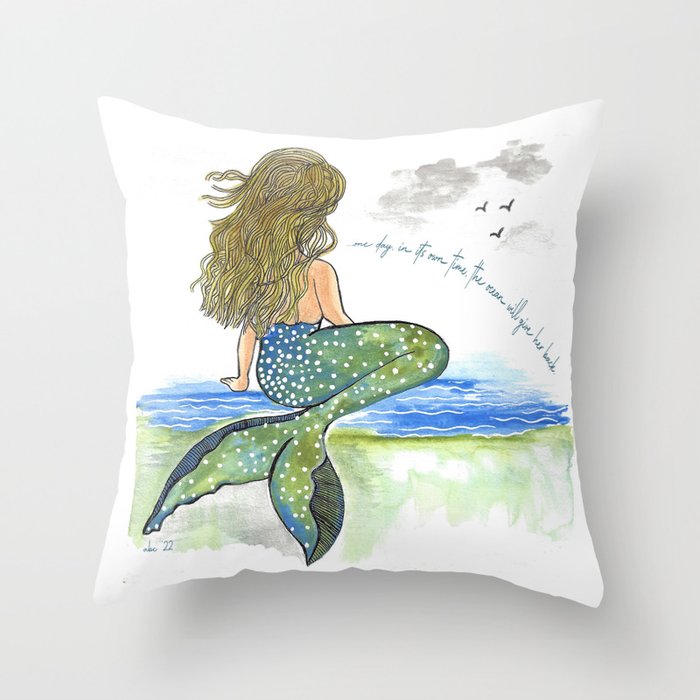 The Ocean Will Give Her Back Throw Pillow