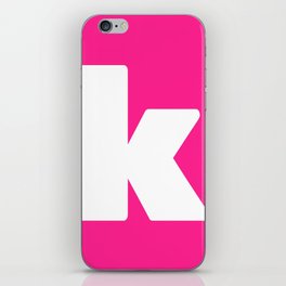 k (White & Dark Pink Letter) iPhone Skin