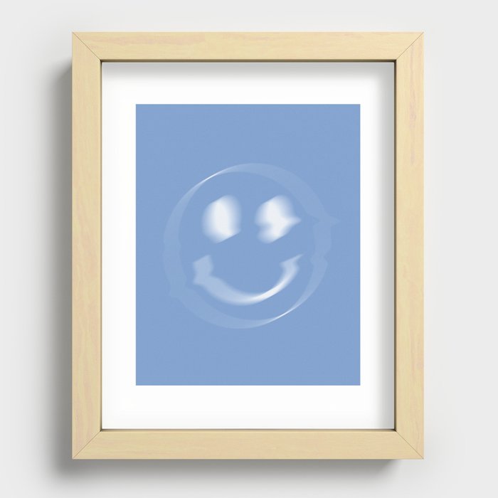 Glitch - Blue Recessed Framed Print