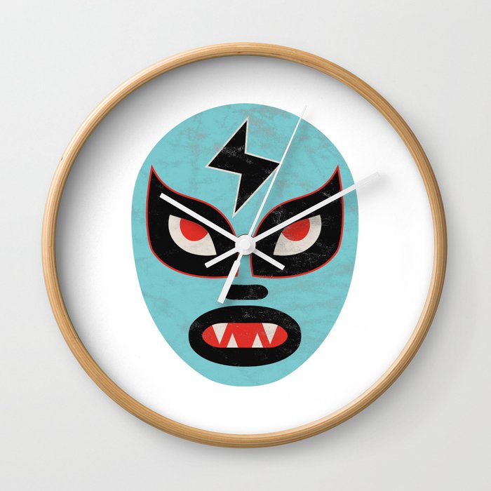 Noodle Luchadore Mask (Distressed) Wall Clock