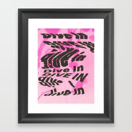 "Dive In" Pink Sea Jellies Framed Art Print