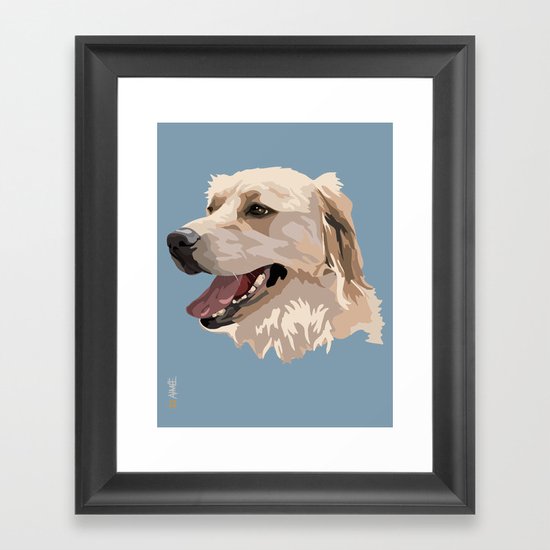 Golden Retriever Dog Framed Art Print
