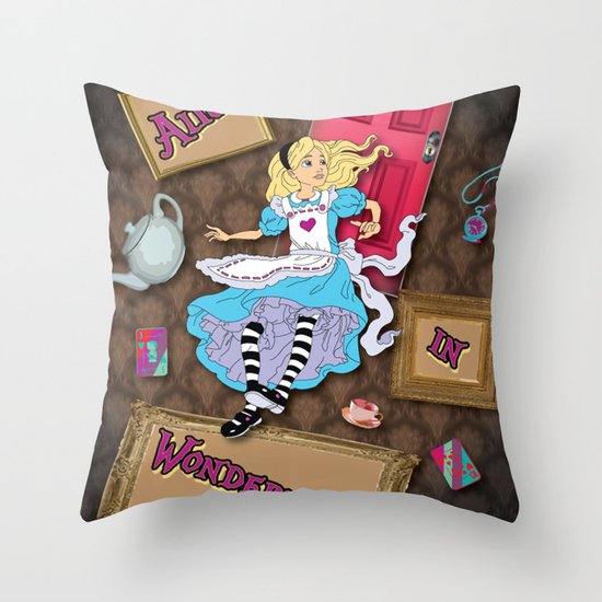 Alice in Wonderland Throw Pillow