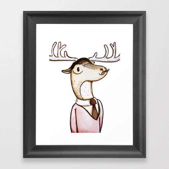 Professor Caribou Framed Art Print