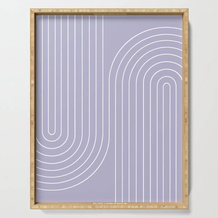 Minimal Line Curvature LXXIV Lilac Purple Mid Century Modern Arch Abstract Serving Tray