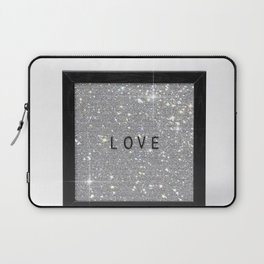 Love Typography Glitter Board Laptop Sleeve