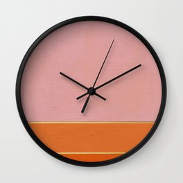Orange, Pink And Gold Abstract Painting Wall Clock