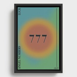 ANGEL NUMBERS 777 Art Print  Framed Canvas