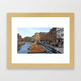 Punting boats in Cambridge UK Framed Art Print