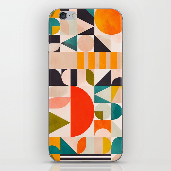 mid century geometry abstract shapes bauhaus 3 iPhone Skin
