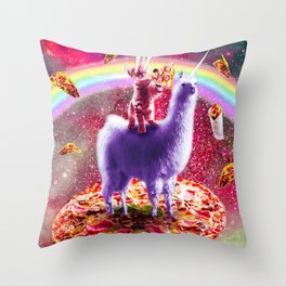 Cool Llama Unicorn Designs Llamacorn Squad-Llama Unicorn Illustration Throw Pillow Multicolor 16x16 