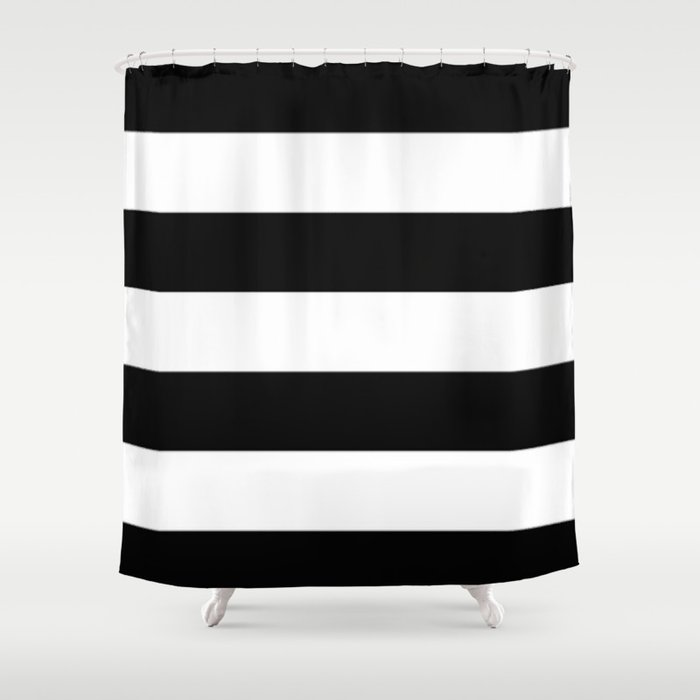 Black White Stripes Shower Curtain By Ldor Society6
