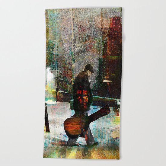The guitarist Beach Towel