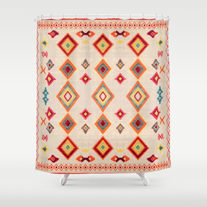 Heritage Reverie: Unveiling Moroccan Vintage Bohemian Treasures Shower Curtain