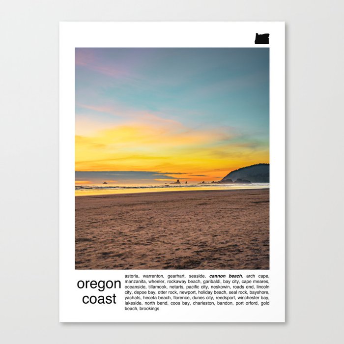 Cannon Beach Oregon Sunset Canvas Print