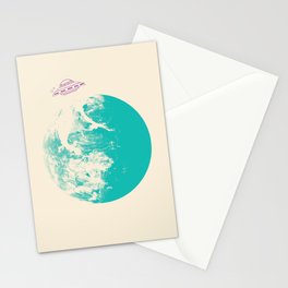 interesting cosmos and alien attack Stationery Card