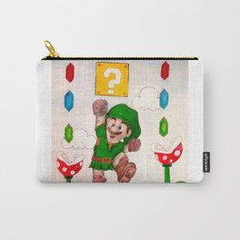 It's-a Me! Link! Carry-All Pouch | Down, Left, Colored Pencil, Drawing, Funny, Plumber, Videogame, Retro, Up, Cute 
