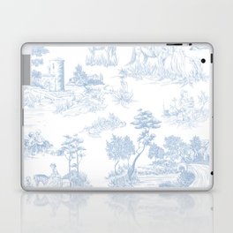 Toile de Jouy Vintage French Soft Baby Blue White Pastoral Pattern Laptop Skin